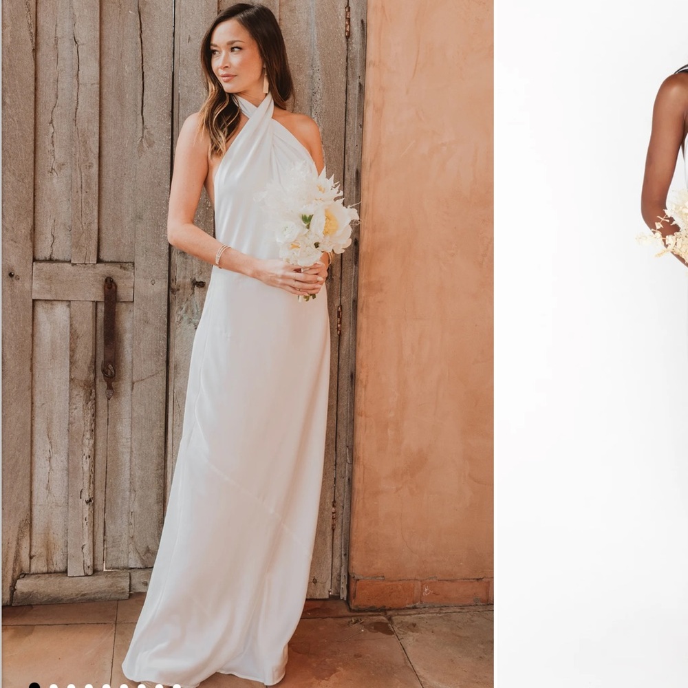 WHITE HALTER DRESS